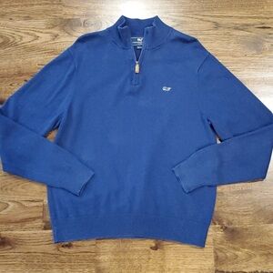 Vineyard Vines blue 1/4 zip pullover sweater, very handsome Men’s  size Small